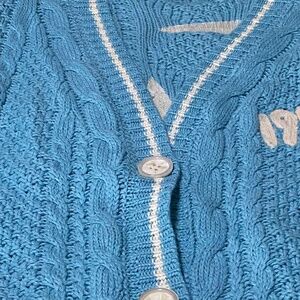 Taylor Swift 1989 Blue Cardigan with White Trim M/L Tayor